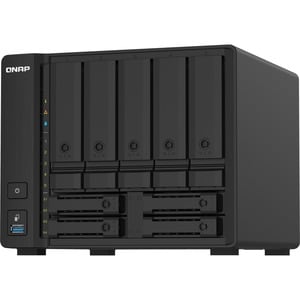QNAP, QNAP Compact 9-bay NAS with 10GbE SFP+ and 2.5GbE for Smoother File Applications - Alpine AL-324 Quad-core (4 Core) 