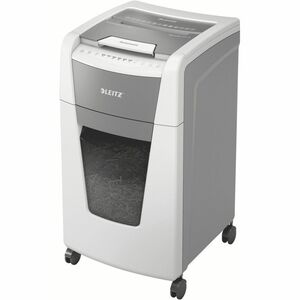 Leitz IQ Autofeed 300 Paper Shredder - Continuous Shredder - Cross Cut - 10 Per Pass - for shredding Staples, Paper - P-4 