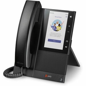 Poly CCX 505 IP Phone - Corded - Corded/Cordless - Wi-Fi, Bluetooth - Desktop, Wall Mountable - Black - 24 x Total Line - 