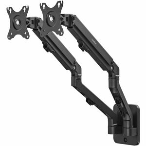 Rocstor ErgoReach Mounting Arm for Monitor, Display - Black - Landscape/Portrait - 2 Display(s) Supported - 17" to 27" Scr