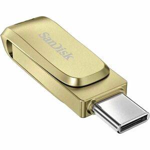 SanDisk Ultra Dual Drive Luxe 64 GB USB 3.2 (Gen 1) Type A, USB 3.2 (Gen 1) Type C Flash Drive - Gold - 400 MB/s Read Spee