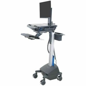 Ergotron StyleView Display Cart - TAA Compliant - 14.06 kg Capacity - 4 Casters - Aluminium - Dark Grey - 61 cm (24") Scre