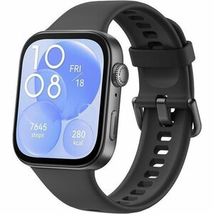 Huawei WATCH FIT 3 Smart Watch - Square Case Shape - 43 mm Case Height - 9.90 mm Case Thickness - Black Body Color - Black