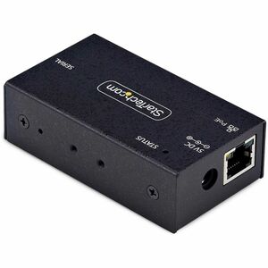 StarTech.com 1-Port Serial to Ethernet Adapter, 802.3af PoE Powered Serial Device Server, Wall/DIN Rail Mount, LAN To DB9 