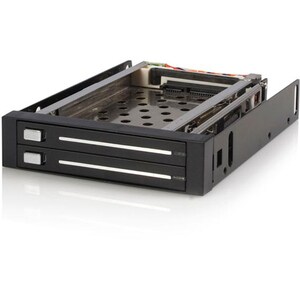 StarTech.com Drive Enclosure for 3.5" SATA/600 - Serial ATA/600 Host Interface Internal - Black - 2 x HDD Supported - 2 x 