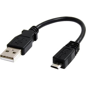 6IN MICRO USB CABLE - A TO MICRO B - USB TO MICRO B - 1X USB 2.0 A MALE 1X USB 2.0 MICRO-B MALE - 6-INCHES - BLACK