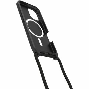 OtterBox React Carrying Case Apple iPhone 16 Smartphone - Black - Drop Resistant - Plastic, Nylon Body - Neck Strap - 163.
