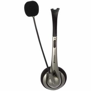 Verbatim Wired Over-the-head, On-ear Stereo Headset - Grey - Binaural - Supra-aural - 32 Ohm - 20 Hz to 20 kHz - 120 cm Ca