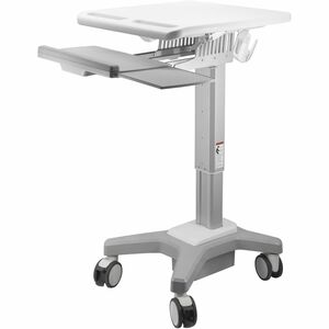 Amer Mounts Light Pedestal Medical Cart (Max Load 22.05 lbs) - 22.05 lb (10 kg) Load Capacity - 4 Casters - Steel, Aluminu