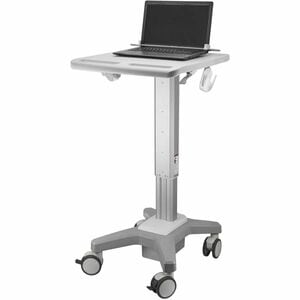 Amer Mounts Light Pedestal Medical Cart with Laptop Bar Mount (Max Load 20.94 lbs) - 20.94 lb (9.50 kg) Load Capacity - 4 