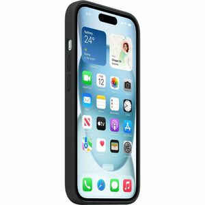 Apple Hülle für Apple iPhone 15 Smartphone - Schwarz - Seidig, Softtouch - Kratzfest, Sturzsicher - Silikon, MicroFiber - 