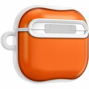 Spigen Classic C1 Charging Case Apple AirPods 4 - Tangerine - Polycarbonate Body - Carabiner Clip - 50.3 mm Height x 63 mm