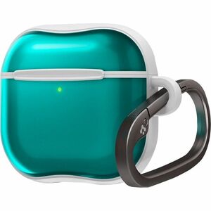 Spigen Classic C1 Charging Case Apple AirPods 4 - Bondi Blue - Polycarbonate Body - Carabiner Clip - 50.3 mm Height x 63 m