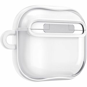 Spigen Ultra Hybrid Carrying Case Apple AirPods 4 - Jet White - Scratch Resistant - Polycarbonate Body - Carabiner Clip - 