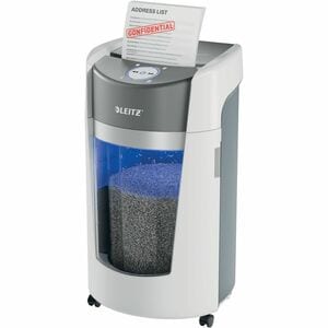 Leitz IQ OptiMax Paper Shredder - Continuous Shredder - Micro Cut - 10 Per Pass - for shredding Staples, Paper - 2 mm x 15