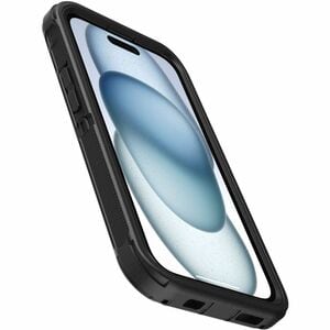 OtterBox Defender Case for Apple iPhone 15, iPhone 14, iPhone 13 Smartphone - Texture Grip - Black - Retail - Damage Resis