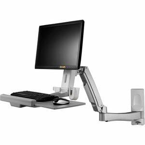 Amer AMR1AWSL-B Mounting Arm for Computer, Workstation, Keyboard, Mouse, Monitor - Black - Height Adjustable - 24" to 32" 