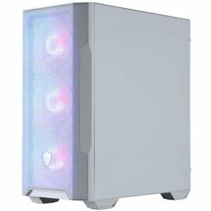 MSI MAG FORGE M100R - Tower - White - Tempered Glass, Mesh - 4 x 120mm Fan(s) Installed - Micro ATX, Mini ITX Motherboard 