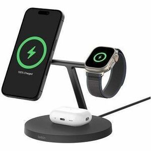 Belkin BoostCharge Pro Induktionsladegerät - Schwarz - 1 - für Qi2-fähiges Gerät, iPhone, AirPod, Smartwatch, Ohrhörer - 1