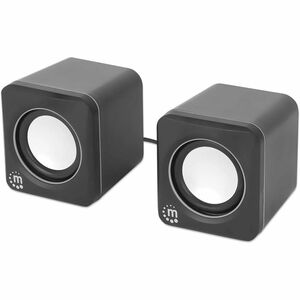Manhattan Speaker System - 6 W RMS - Black, Silver - Table Mountable, Shelf Mountable - USB