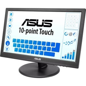Monitor de pantalla táctil LED Asus VT168HR - 16" Class - 16:9 - 5ms - 39.6cm (15.6") Viewable - Projected Capacitive - 10