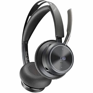 Poly Voyager Focus 2-M Kabel/Kabellos Auf den Ohren, Kopfbügel Stereo Headset - Schwarz - Siri, Google Assistant - Binaura