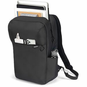 Dicota Commuter Carrying Case (Backpack) for 33 cm (13") to 40.6 cm (16") Notebook - Black - 300D rPET Polyester Body - Sh