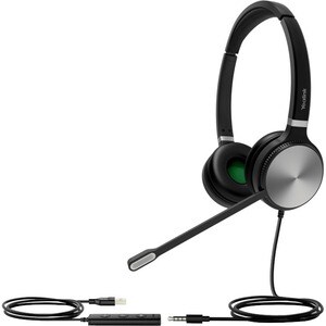 Yealink UH36 Dual UC Wired Over-the-head Stereo Headset - Black, Silver - Binaural - Ear-cup - 32 Ohm - 20 Hz to 20 kHz - 