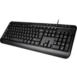 Adesso AKB-132UB Keyboard - Cable Connectivity - USB Interface - English (US) - Black - Membrane Keyswitch - 104 Key(s) - 