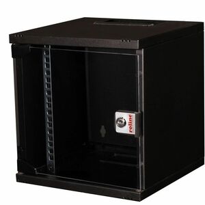 Roline 6U Wandmontierbar Geschlossener Schrank Rackschrank für Netzwerk-Geräte270 mm Rack Depth - Schwarz - Glas, Blech - 