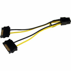 StarTech.com 6in SATA Power to 6 Pin PCI Express Video Card Power Cable Adapter - For PCI Express Card - 15.24 cm Cord Len