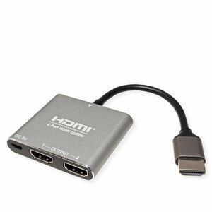 Value 2-Wege HDMI-Splitter für Notebook, Blu-ray Player - Silber - 3840 x 2160 - 1 x HDMI Ein - 2 x HDMI Aus