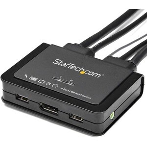 StarTech.com KVM Switchbox - 2 Computer(s) - 3840 x 2160 - 4 x USB - 3 x DisplayPort - Desktop