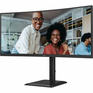 AOC CU34E4CV 34" Class UW-QHD Curved Screen LED Monitor - 21:9 - Black - 86.4 cm (34") Viewable - Vertical Alignment (VA) 