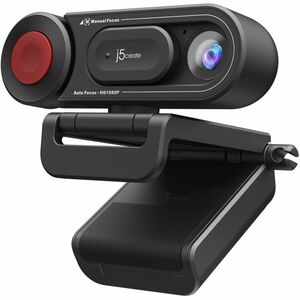 j5create JVU250 Webcam - 2 Megapixel - 30 fps - Black - USB Type A/USB Type C - 1 Each - Full HD - 1920 x 1080 Video - CMO