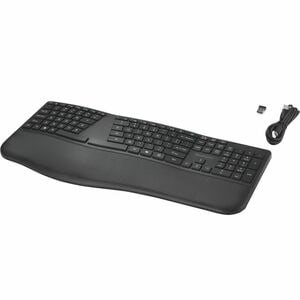 Kensington Pro Fit Ergo KB680 EQ Rechargeable Keyboard - Wireless Connectivity - Bluetooth/RF - Full-size - 5.4 - 2.40 GHz