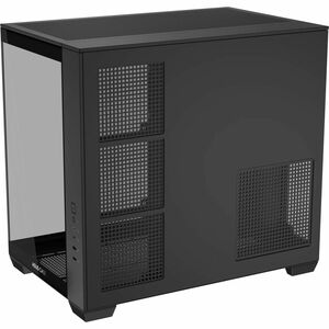 ASUS A32 Black ATX dual-chamber case with panoramic design supporting up to 420mm graphics cards in length 360mm radiators