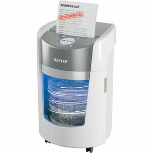 Leitz IQ OptiMax 350 Paper Shredder - Continuous Shredder - Micro Cut - 8 Per Pass - for shredding Paper - P-5 - 223 mm Th