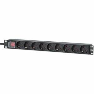 Intellinet PDU - CEE 7/7 (SCHUKO) - 9 x Schuko - 16 A - 230 V AC Input - Overload Protection, Double Pole - 1U - 2 m Cord 