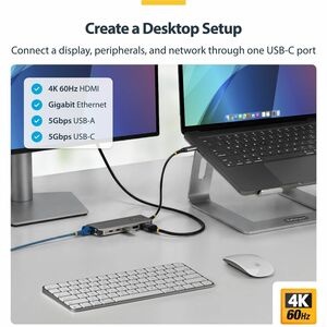 StarTech.com 7 Port(s) USB 3.2 (Gen 1) Type C Docking Station for Notebook, Workstation, Mobile Workstation, MacBook - Cha