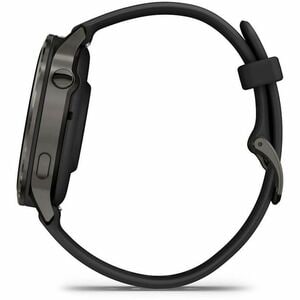 Garmin Venu 4 Smart Watch - Slate Case Color - Black Band Color - Stainless Steel, Metal Body Material - Fiber Reinforced 