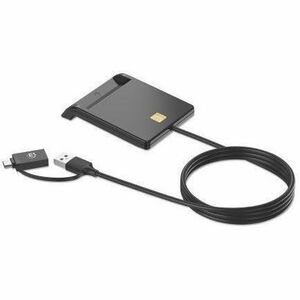 USB-A / USB-C combo Smart Card Reader, USB 2.0 Type-C and Type-A Male to Contact Reader Interface, Supports Windows, macOS