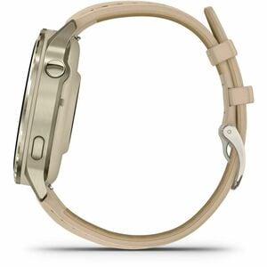 Garmin Venu 4 Smart Watch - Lunar Gold Case Color - Bone, Light Sand Band Color - Stainless Steel, Metal Body Material - F