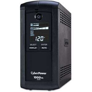 CyberPower CP1000AVRLCD Intelligent LCD UPS Systems - 1000VA/600W, 120 VAC, NEMA 5-15P, Mini-Tower, 9 Outlets, LCD, PowerP