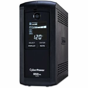 CyberPower CP850AVRLCD Intelligent LCD UPS Systems - 850VA/510W, 120 VAC, NEMA 5-15P, Mini-Tower, 9 Outlets, LCD, PowerPan