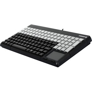 CHERRY G86-61401 SPOS (Small Point of Sale) Keyboard - 123 Keys - 60 Relegendable Keys - Touchpad - USB - Black