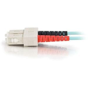 C2G-1m SC-SC 10Gb 50/125 OM3 Duplex Multimode PVC Fiber Optic Cable - Aqua - Fiber Optic for Network Device - SC Male - SC