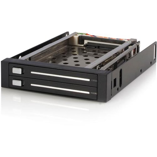 StarTech.com Drive Enclosure for 3.5" SATA/600 - Serial ATA/600 Host Interface Internal - Black - 2 x HDD Supported - 2 x 