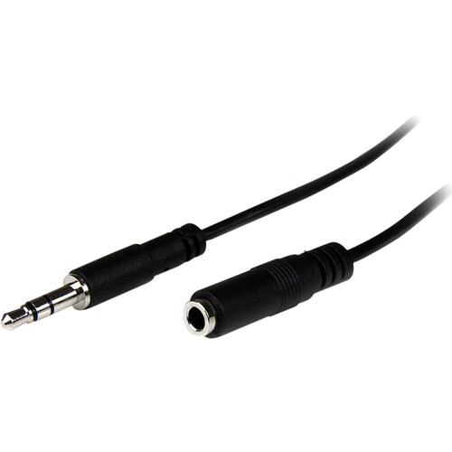 StarTech.com 1m Slim 3.5mm Stereo Extension Audio Cable - M/F - Mini-phone for Audio Device, Headphone, iPod, iPhone - 1m 