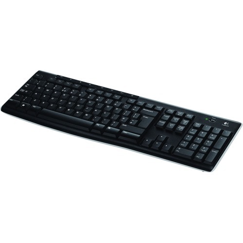 Logitech K270 Keyboard - Wireless Connectivity - USB Interface - Black - RF - Internet, Email, Play/Pause, Volume Control 